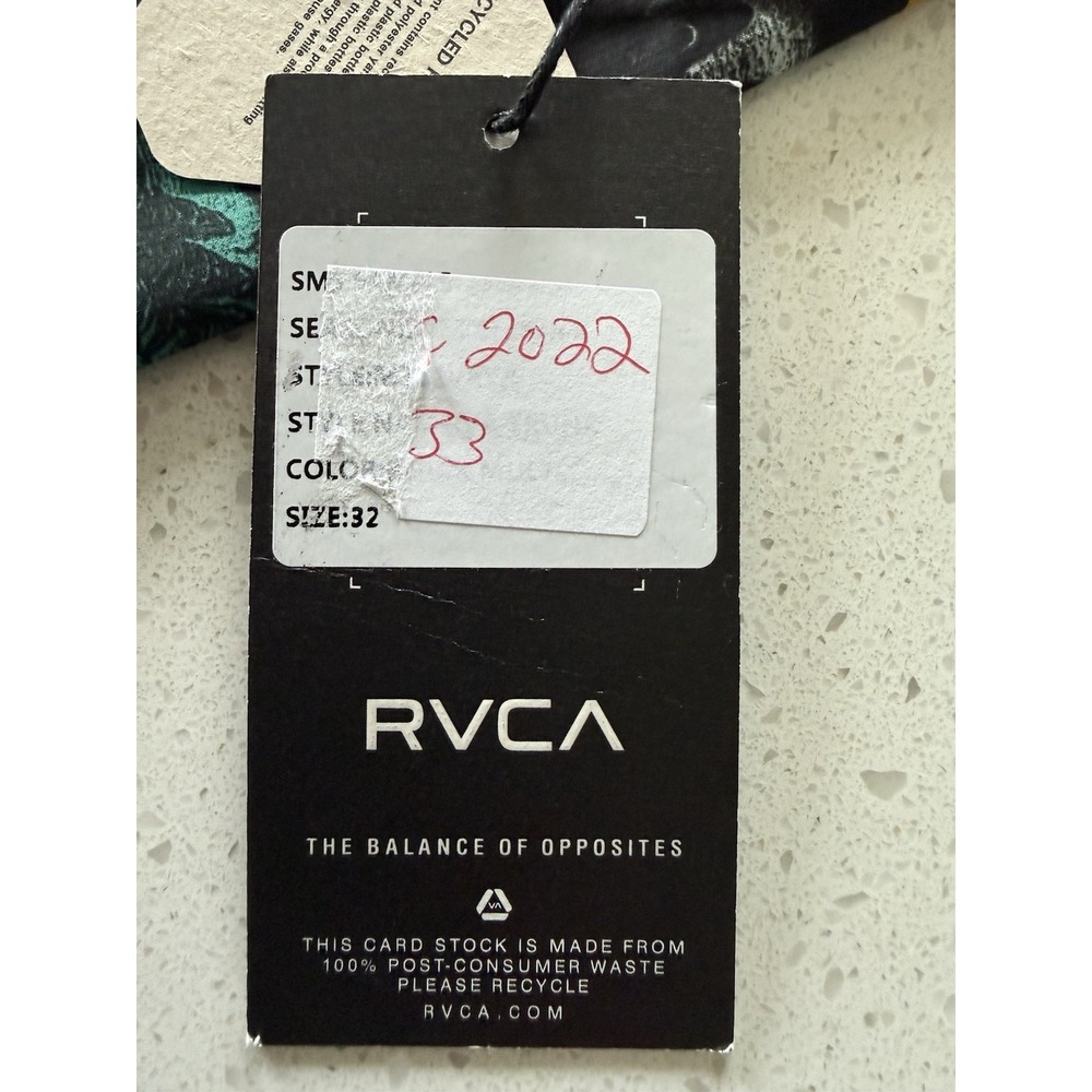 RVCA Trunk Stretch Boardshorts Black With Graphics‎ Size 32 4 Way Stretch - Picture 5 of 12